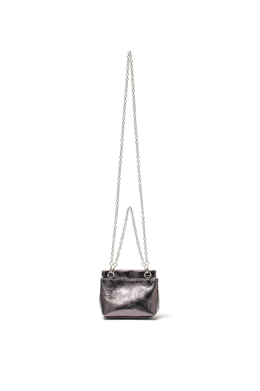 Matin Kim - Glossy Leather Mini Wallet Bag (Dark Silver) product image 5 | TRAB K-Fashion Australia