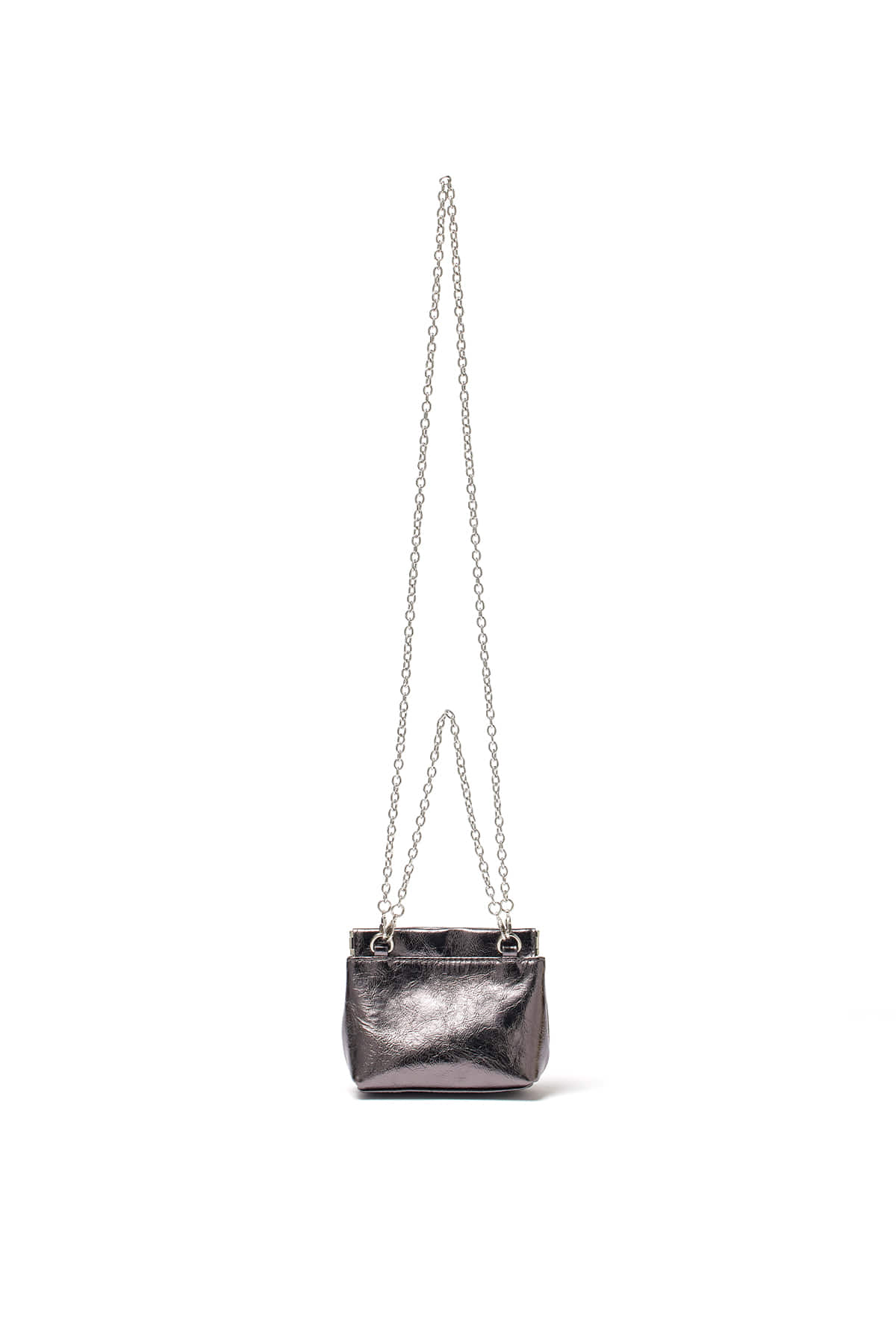 Matin Kim - Glossy Leather Mini Wallet Bag (Dark Silver) product image 5 | TRAB K-Fashion Australia