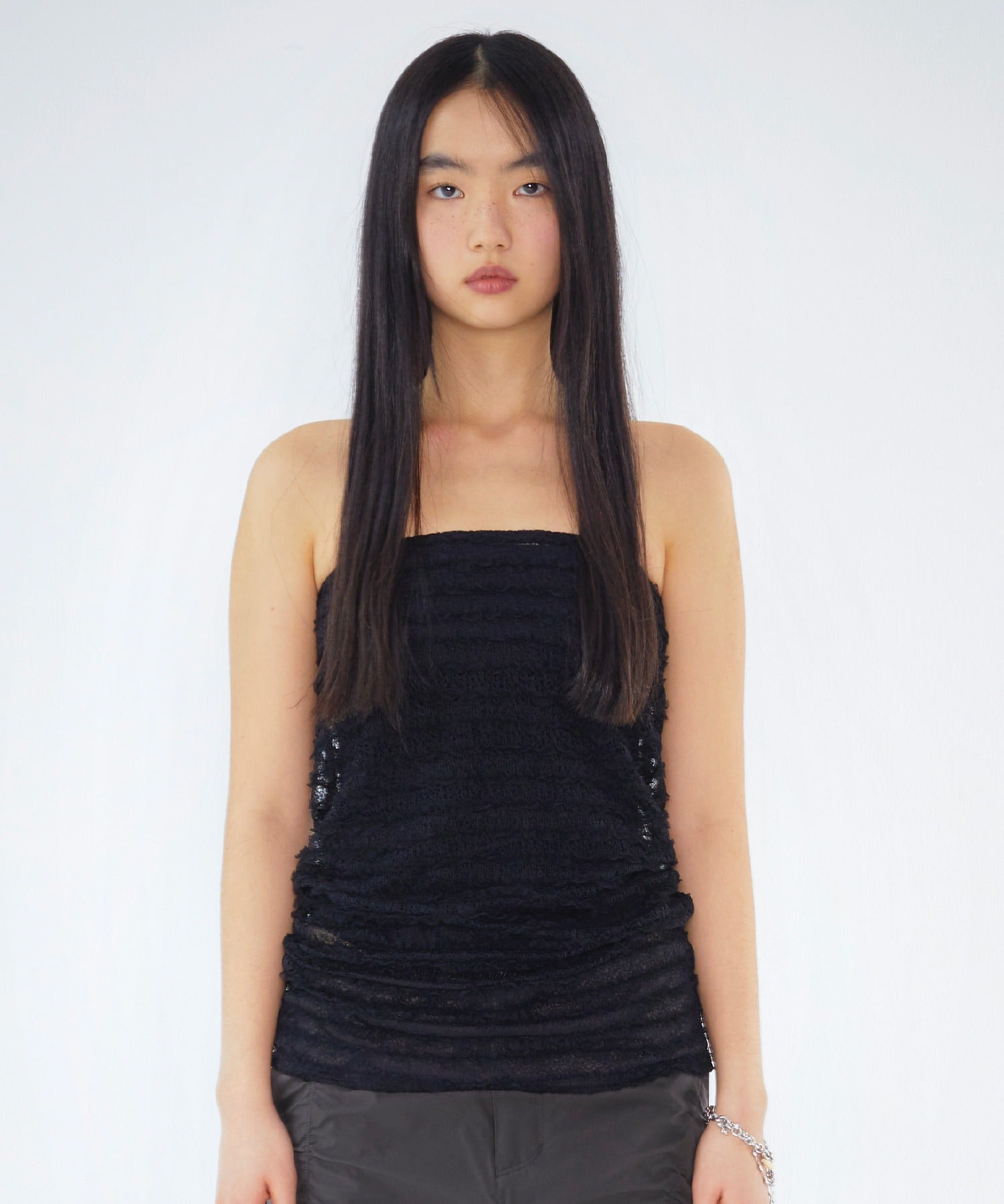 Coyseio - Wave Stitch Tube Top (Black) product image 1 | TRAB K-Fashion Australia