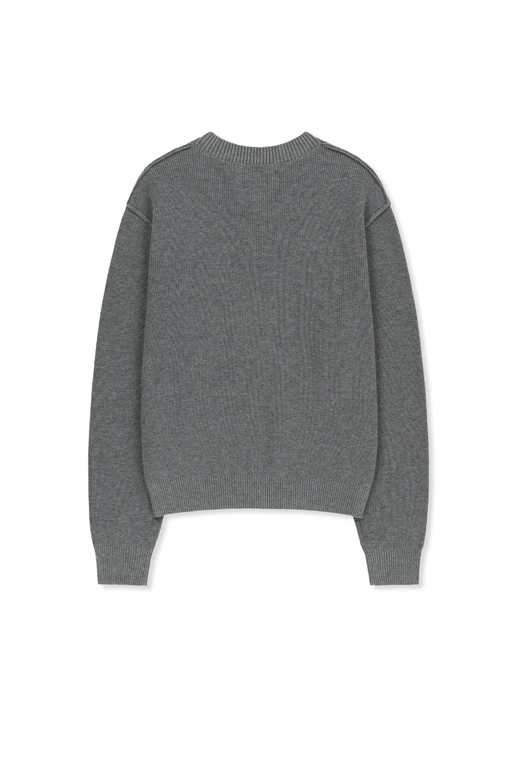 Matin Kim - Matin Applique Logo Knit Pullover (Grey) product image 2 | TRAB K-Fashion Australia