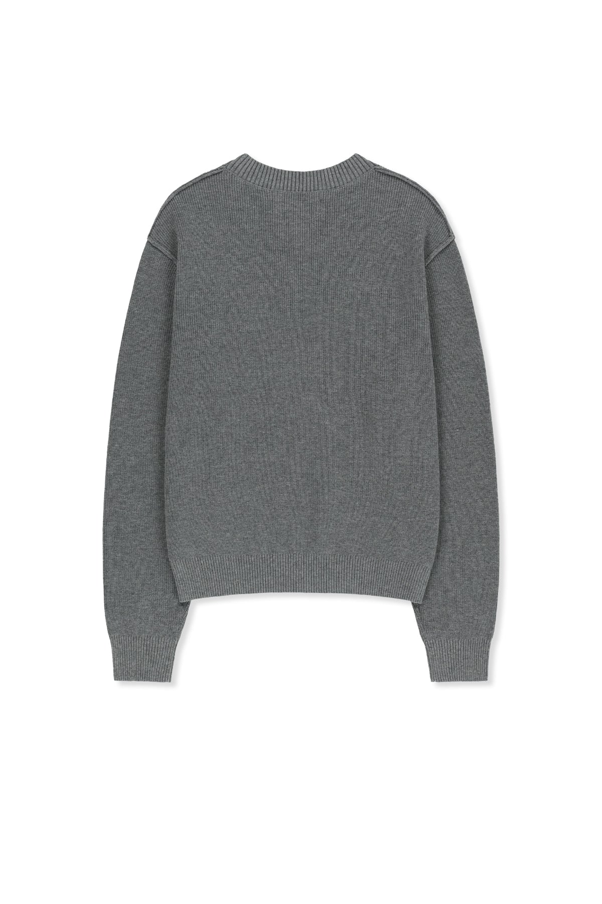Matin Kim - Matin Applique Logo Knit Pullover (Grey) product image 2 | TRAB K-Fashion Australia