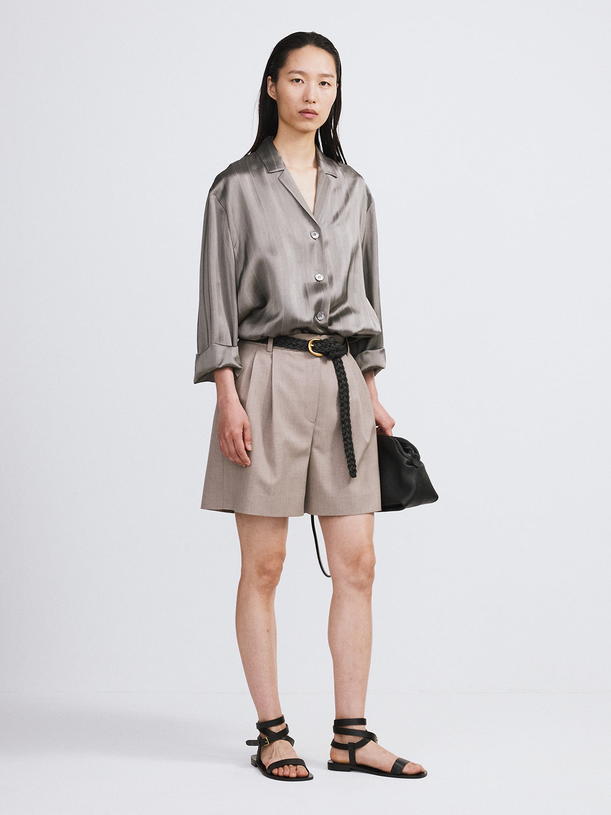 Recto - Silky Lounge Shirt (Midnight Grey) product image 2 | TRAB K-Fashion Australia