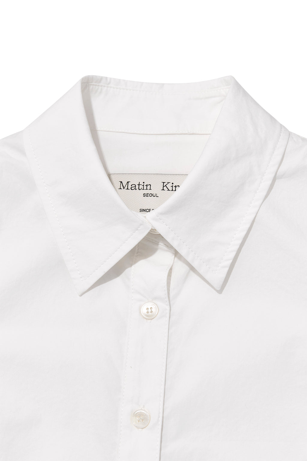 Matin Kim - Back Button Point Shirt (White) product image 3 | TRAB K-Fashion Australia