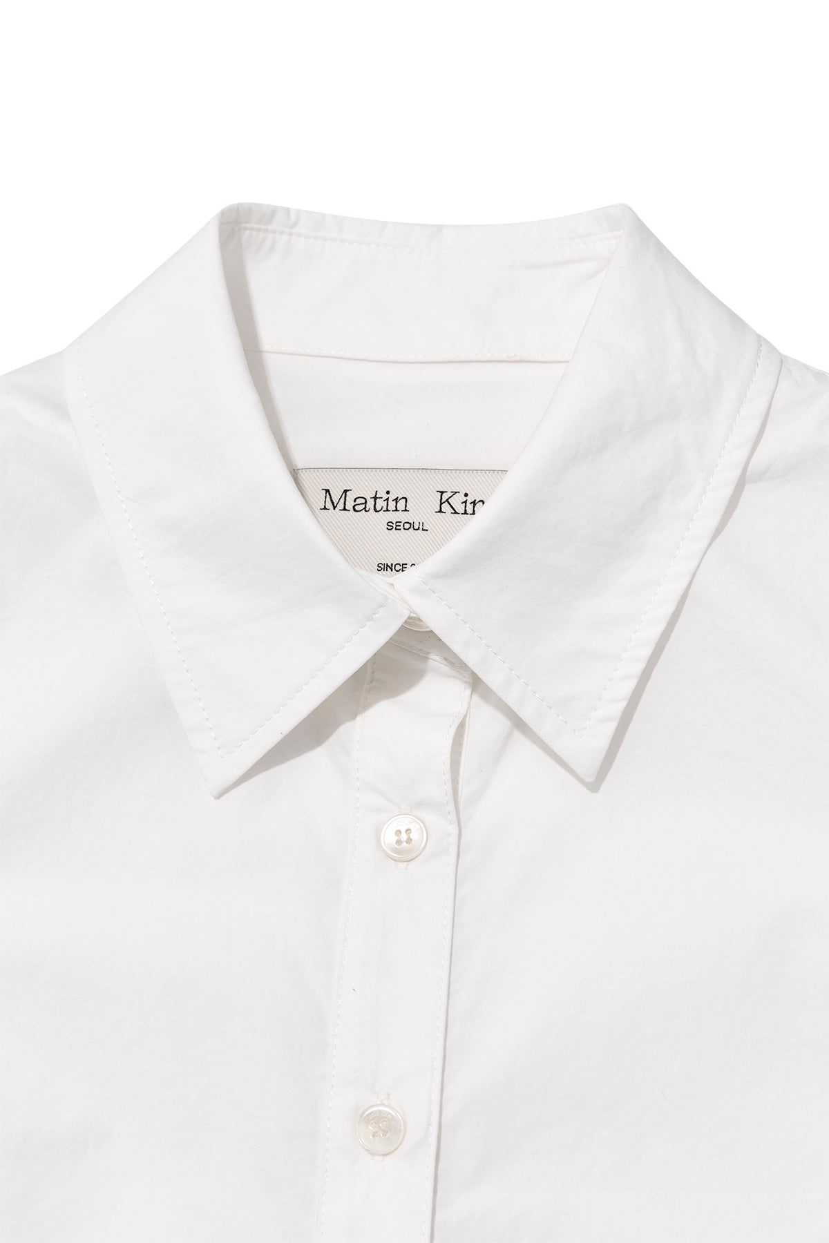 Matin Kim - Back Button Point Shirt (White) product image 3 | TRAB K-Fashion Australia