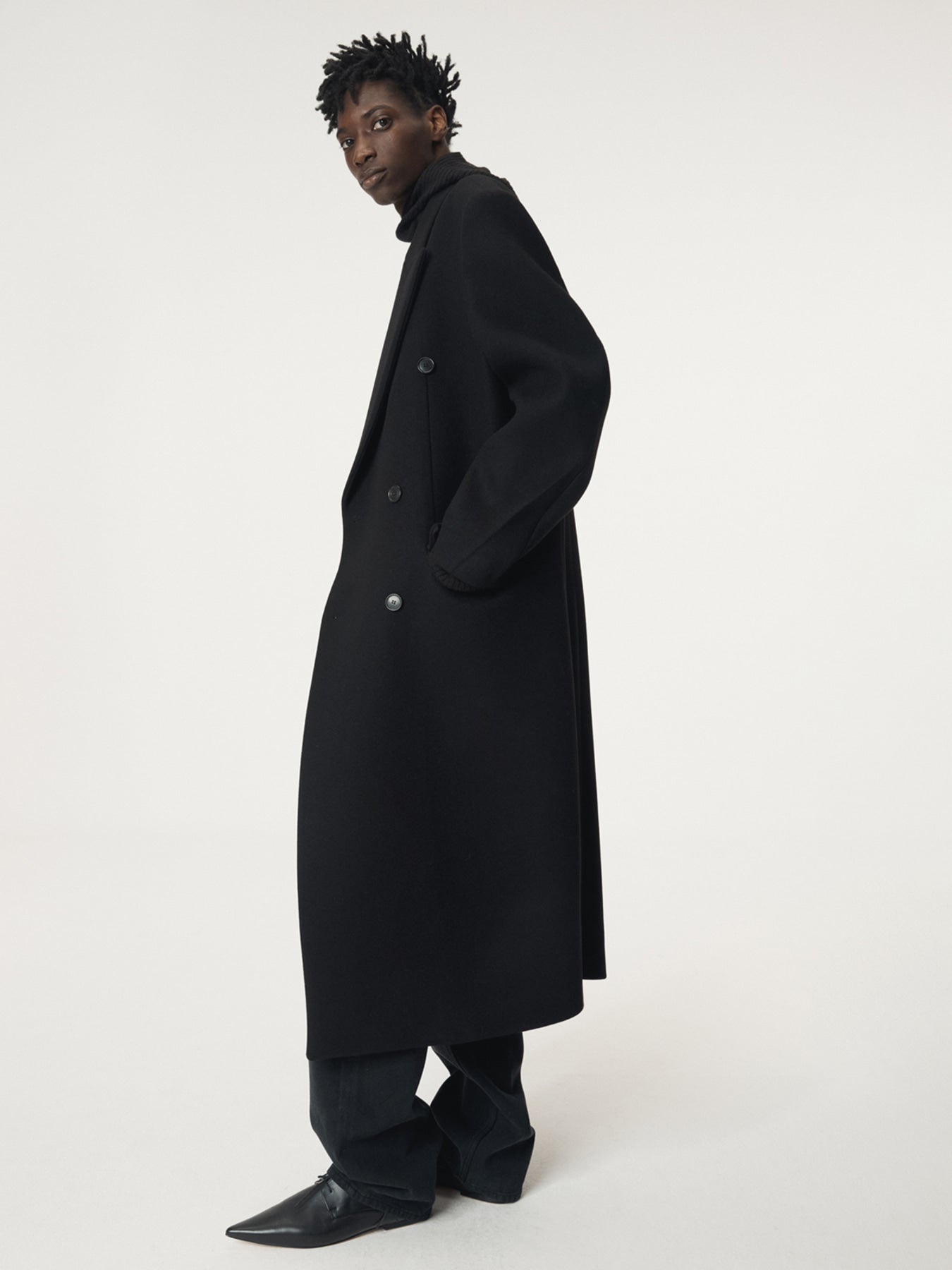 Recto - Classic Tailored Double Breasted Coat (Black) product image 6 | TRAB K-Fashion Australia