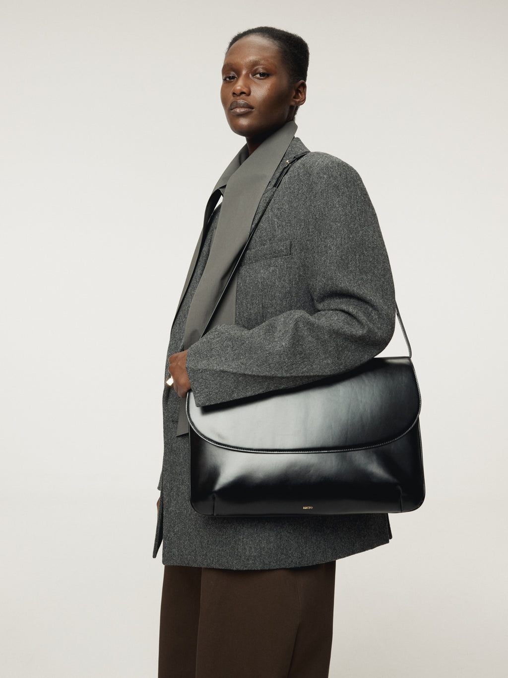 Recto - Double Breasted Tailored Wool Jacket (Charcoal Grey) product image 8 | TRAB K-Fashion Australia