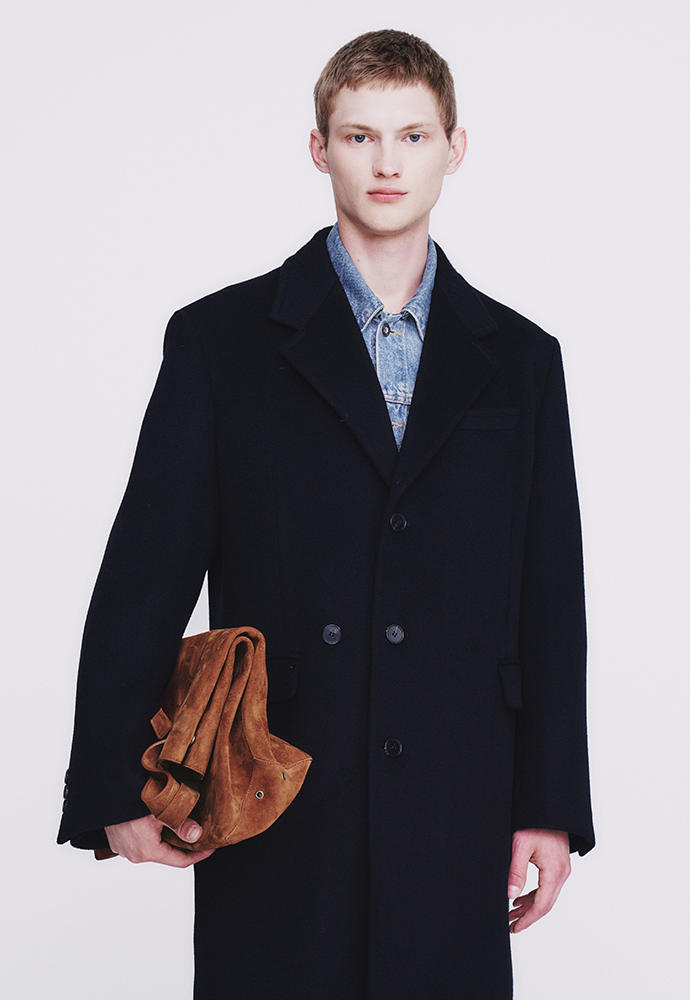 Tonywack - Cashmere Single-Breasted Tailored Wrap Coat (Dark Navy) product image 5 | TRAB K-Fashion Australia