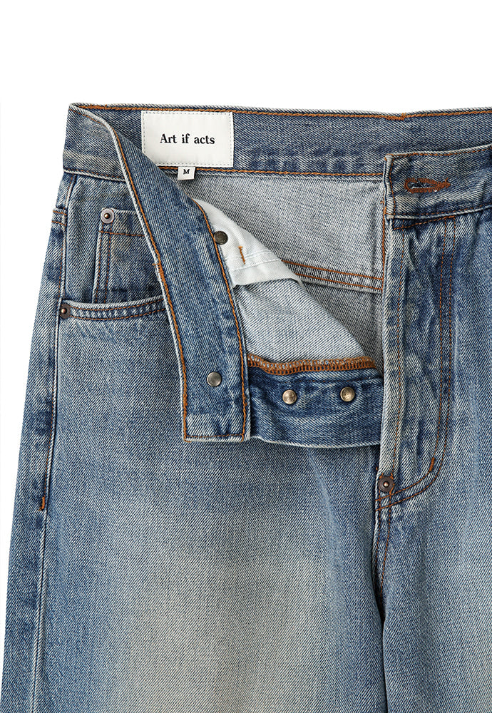Art if acts - Vintage Wide Denim Pants (Washed Blue) product image 9 | TRAB K-Fashion Australia