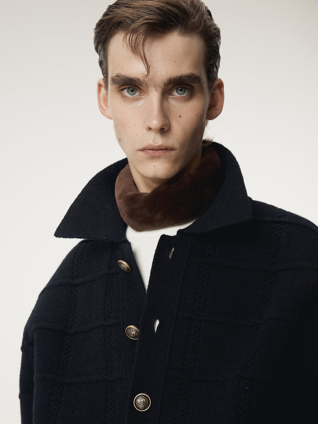 Recto - Vintage Button Collar Cardigan (Dark Navy) product image 7 | TRAB K-Fashion Australia