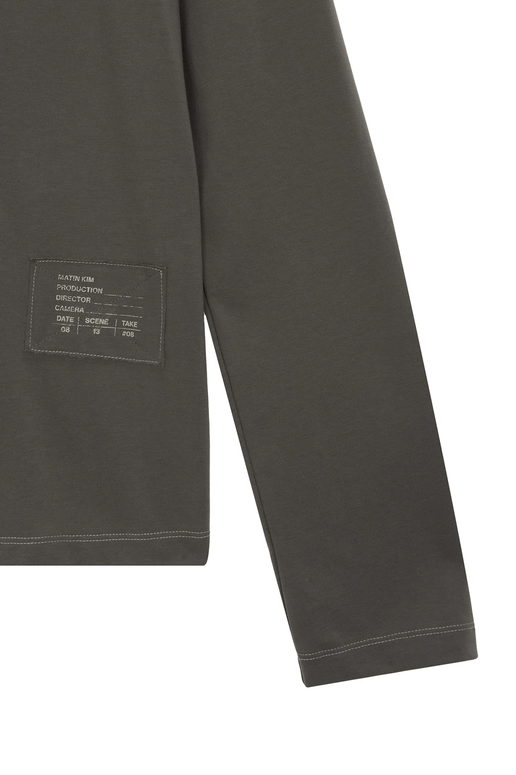 Matin Kim - Patch Graphic Point Long Sleeve Top (Khaki) product image 4 | TRAB K-Fashion Australia