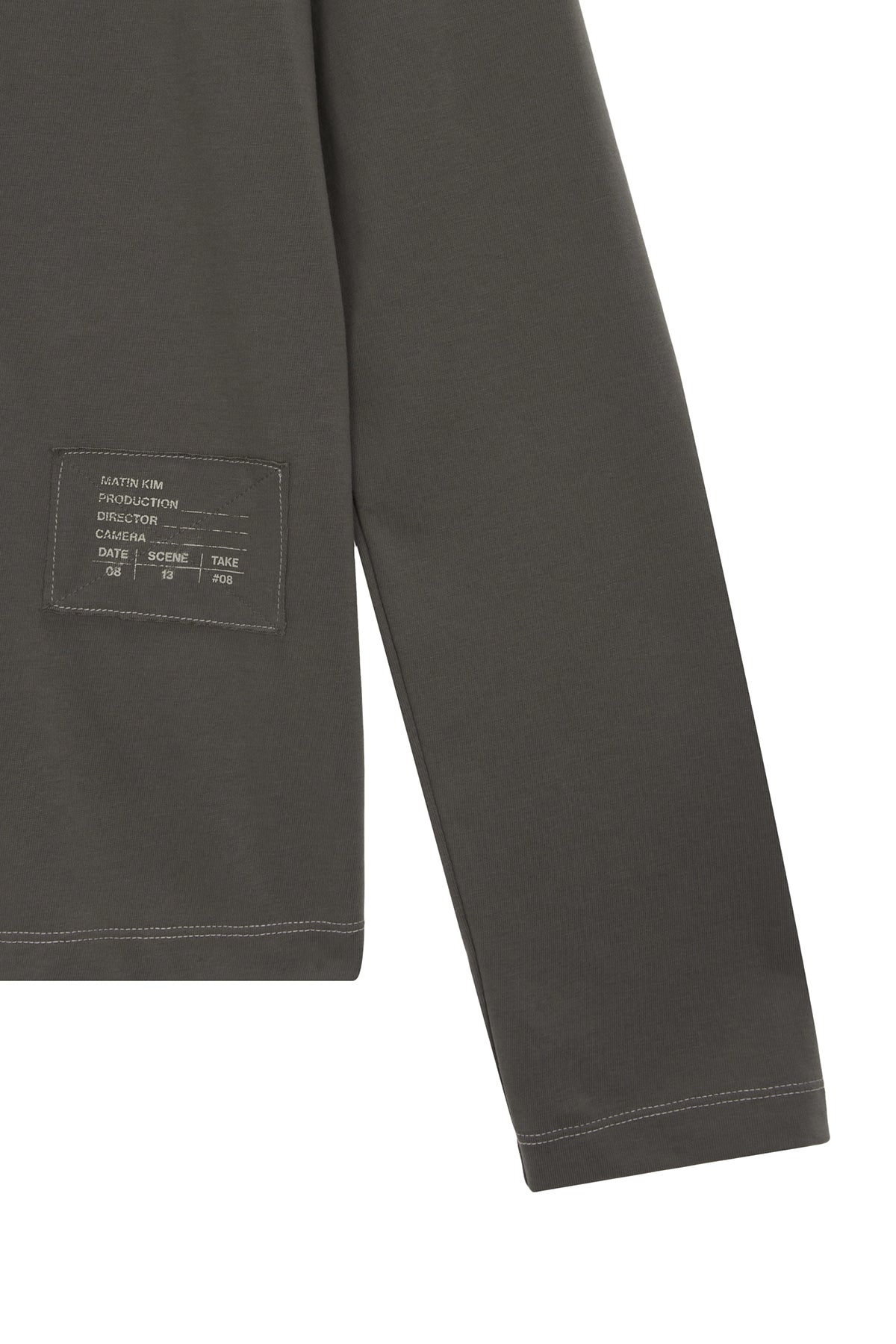 Matin Kim - Patch Graphic Point Long Sleeve Top (Khaki) product image 4 | TRAB K-Fashion Australia