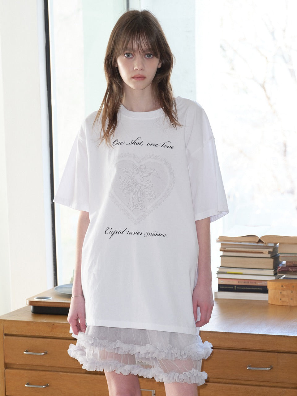 Margarin Fingers - Heart Cupid T-Shirt (White) product image 1 | TRAB K-Fashion Australia