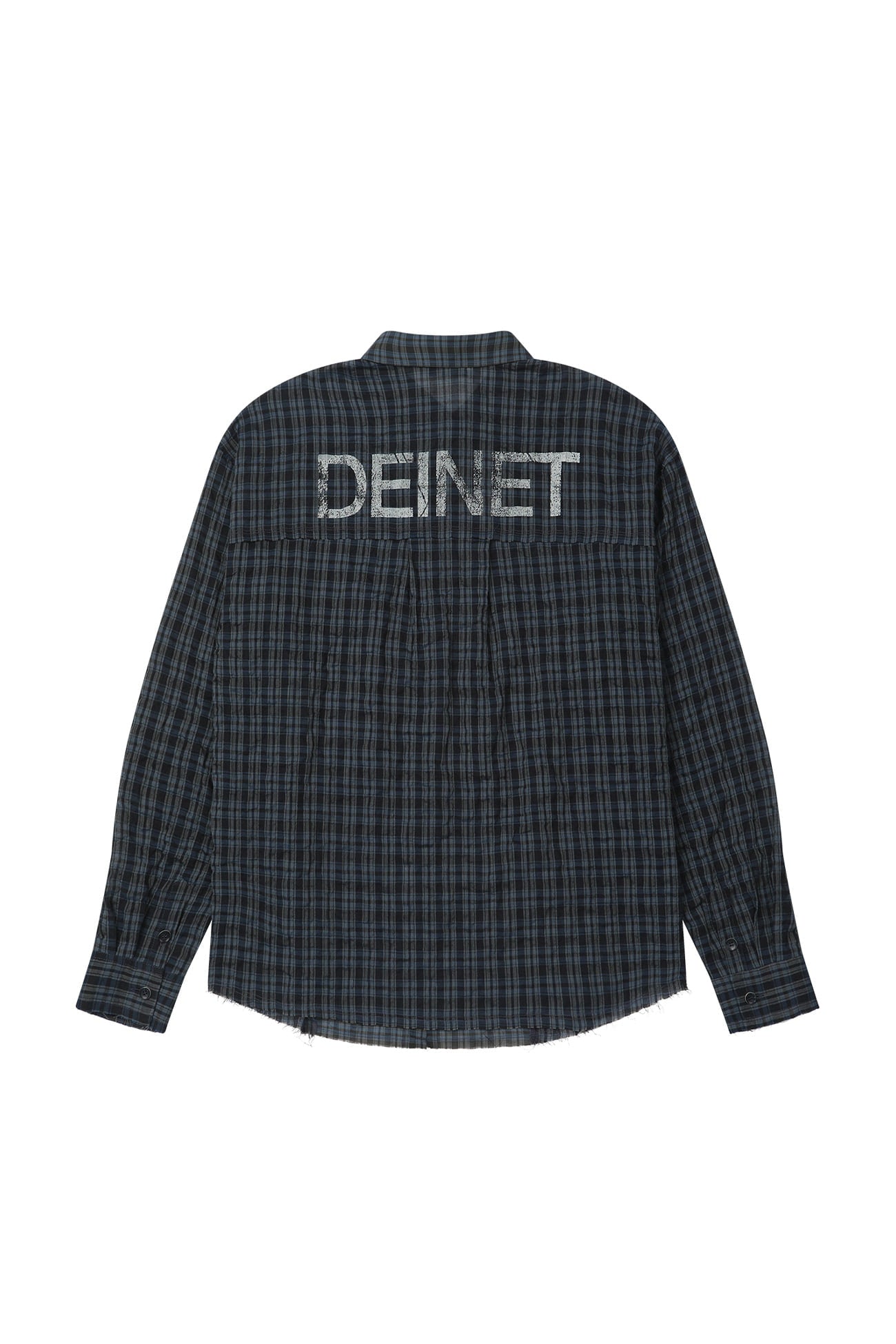 Deinet - Checkered Point Overfit Shirt (Navy) product image 8 | TRAB K-Fashion Australia