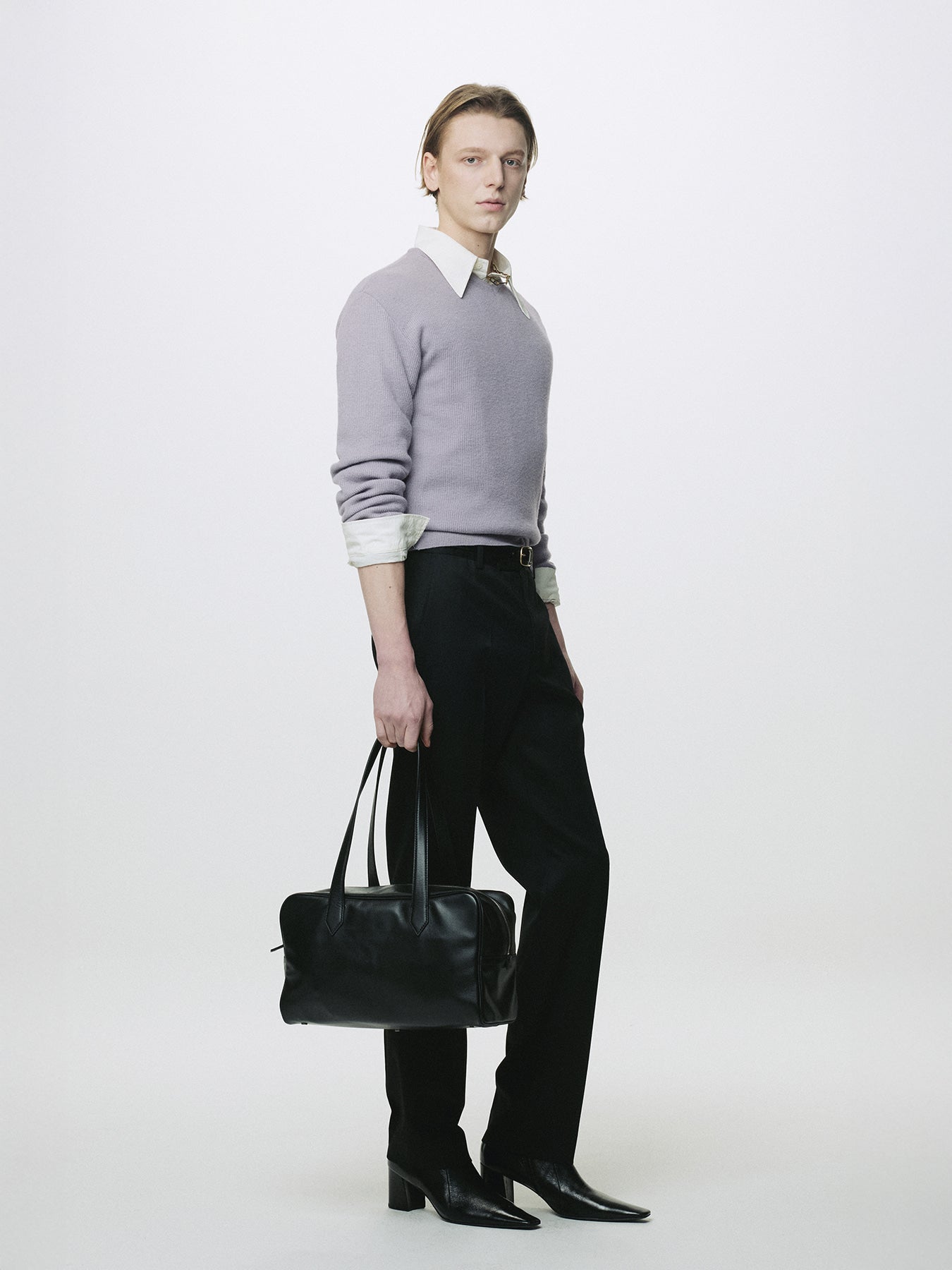 Tonywack - Super Fine Wool Commando V-Neck Knit (Slate Grey) product image 3 | TRAB K-Fashion Australia
