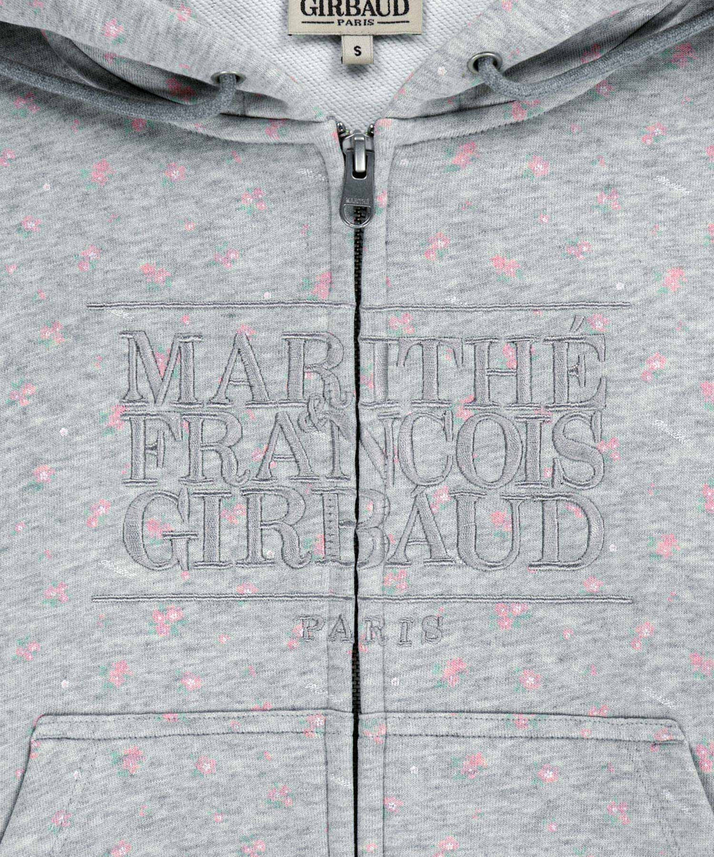 Marithe & Francois Girbaud - Classic Logo Crop Hoodie Zipup (Heather Gray) product image 4 | TRAB K-Fashion Australia