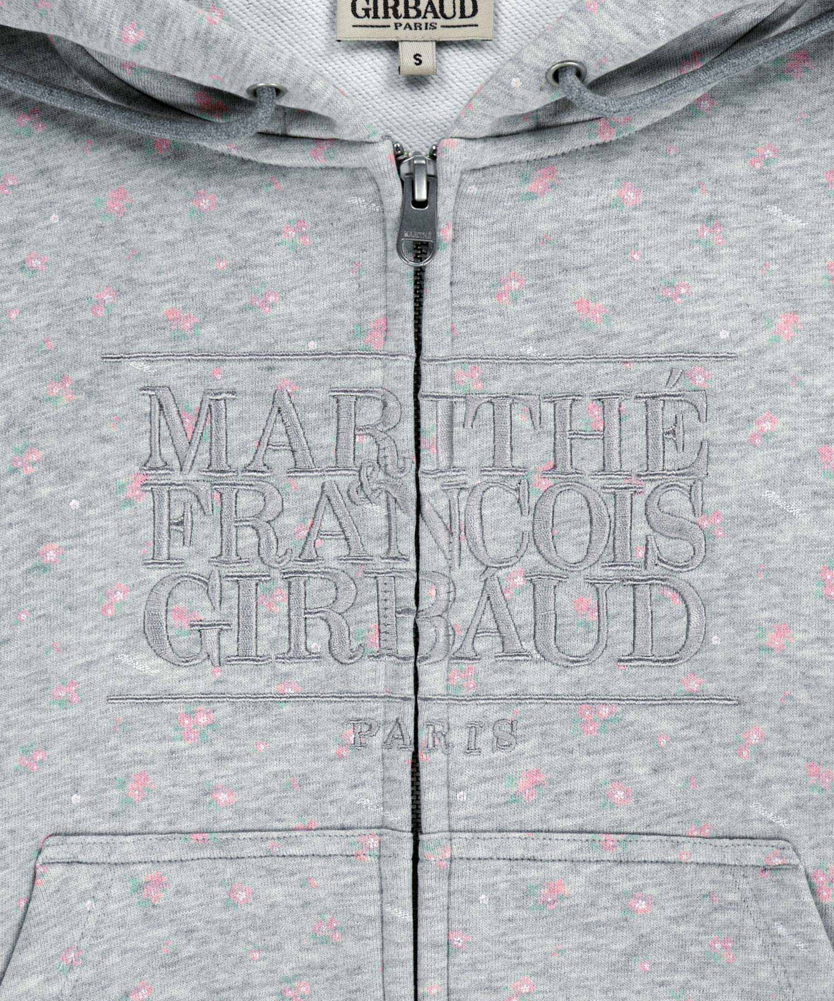 Marithe & Francois Girbaud - Classic Logo Crop Hoodie Zipup (Heather Gray) product image 4 | TRAB K-Fashion Australia