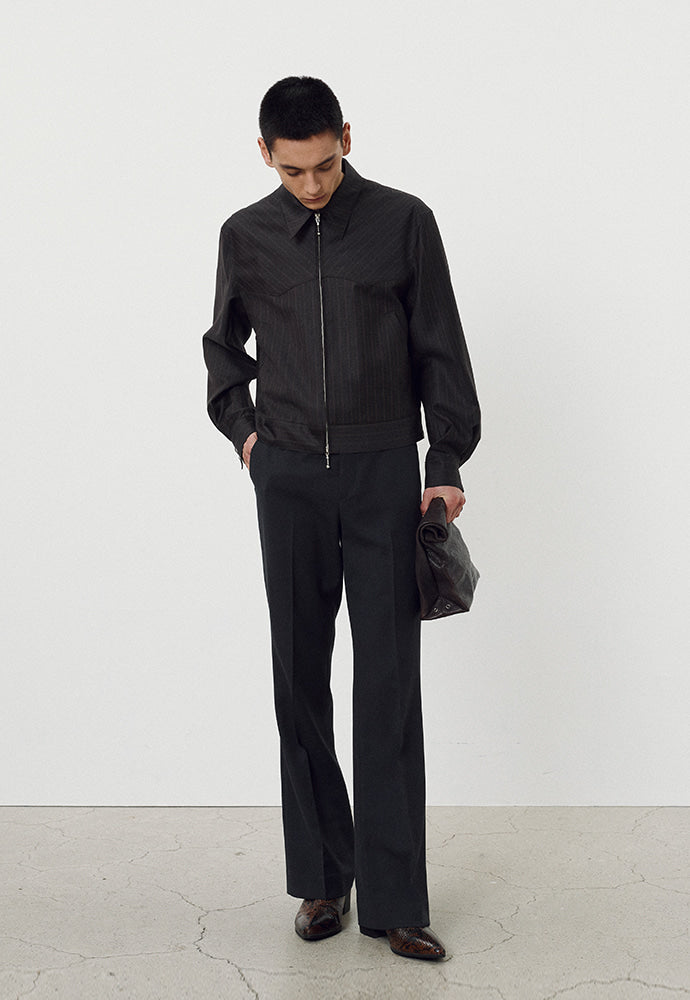 Tonywack - Worsted Wool Western Blouson Jacket (Brown Stripe) product image 4 | TRAB K-Fashion Australia