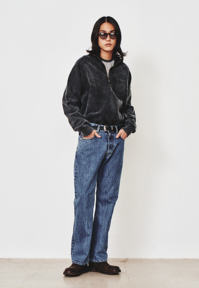 Art if acts - Garment Dyed Half Zipup Sweat (Faded Charcoal) product image 5 | TRAB K-Fashion Australia