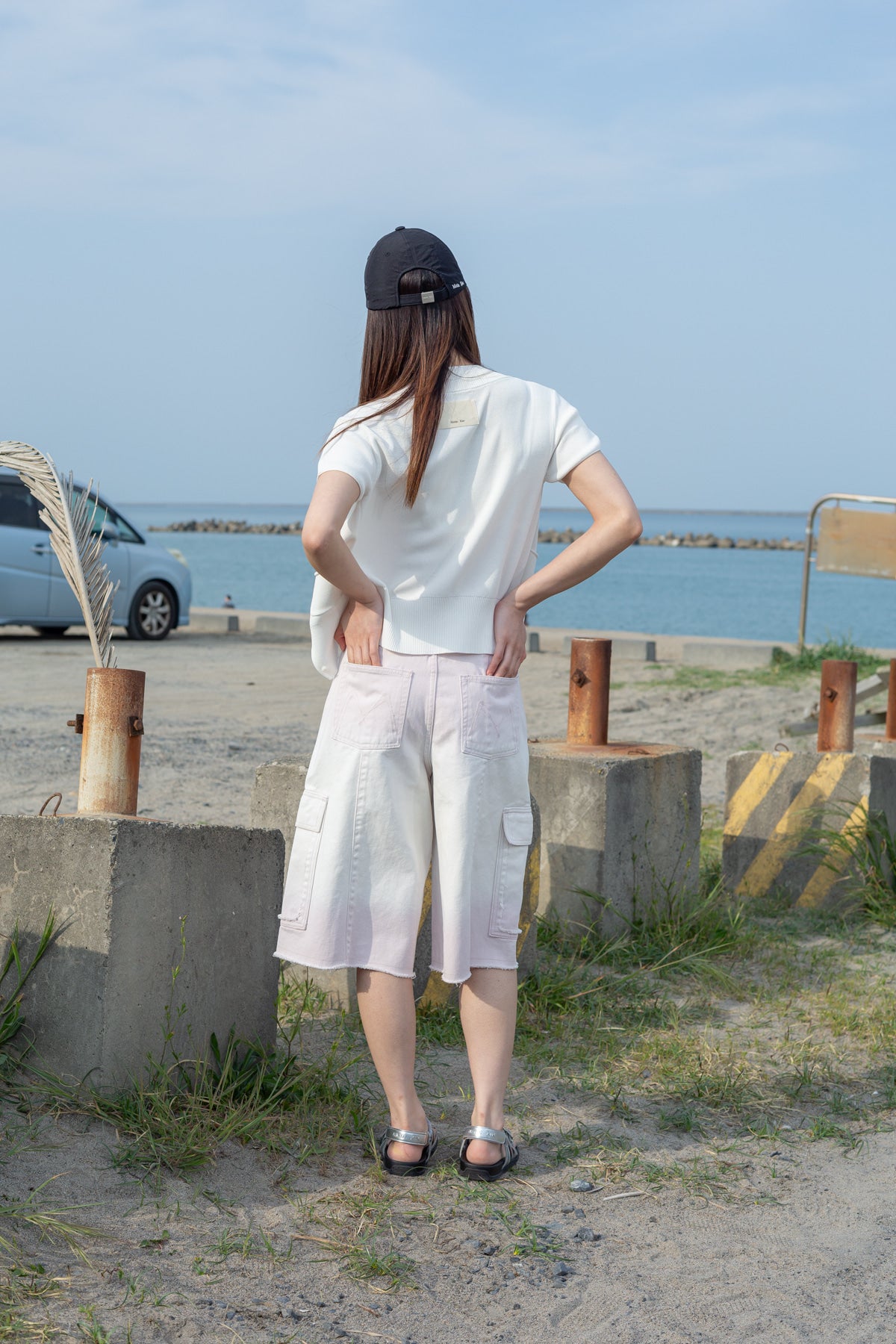 Matin Kim - Pocket Point Half Cardigan (Ivory) product image 8 | TRAB K-Fashion Australia