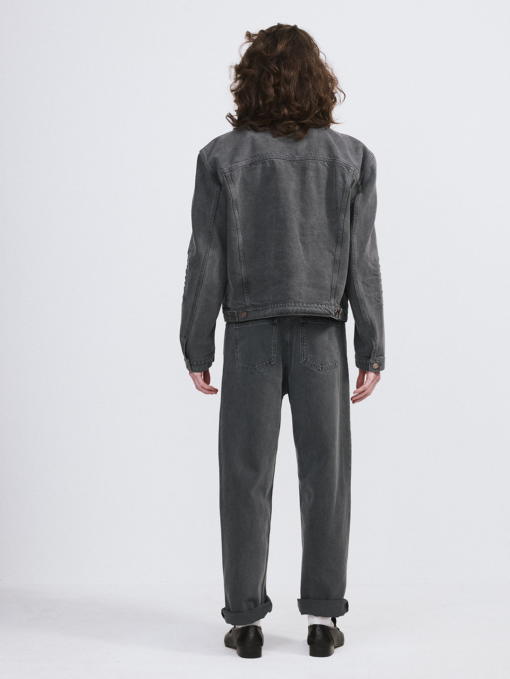 Recto - Signature Denim Trucker Jacket (Dark Grey) product image 3 | TRAB K-Fashion Australia