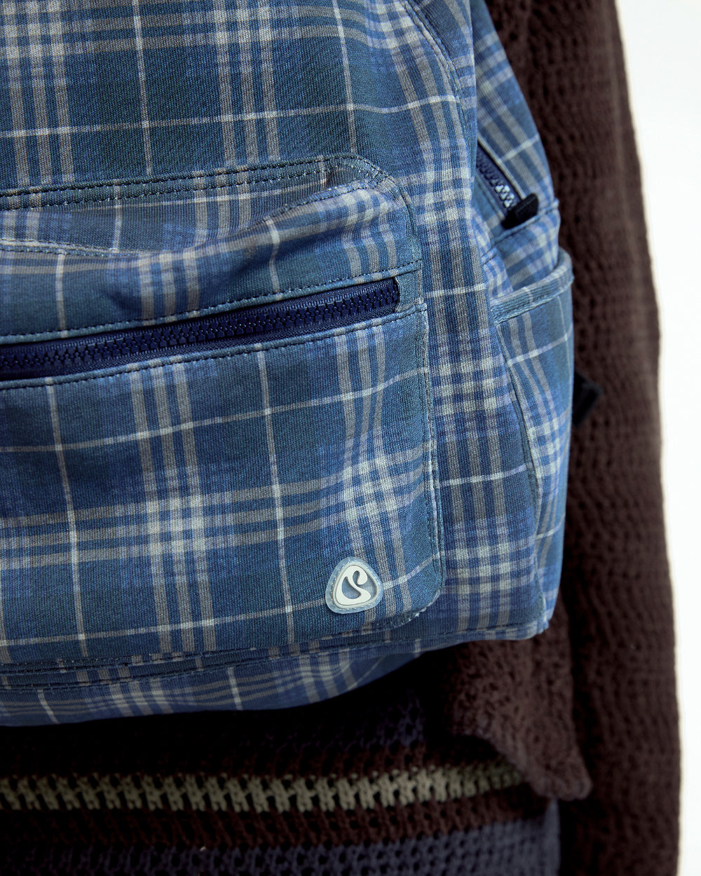 Coyseio - Chunky Sweat Check Backpack (Navy) product image 4 | TRAB K-Fashion Australia
