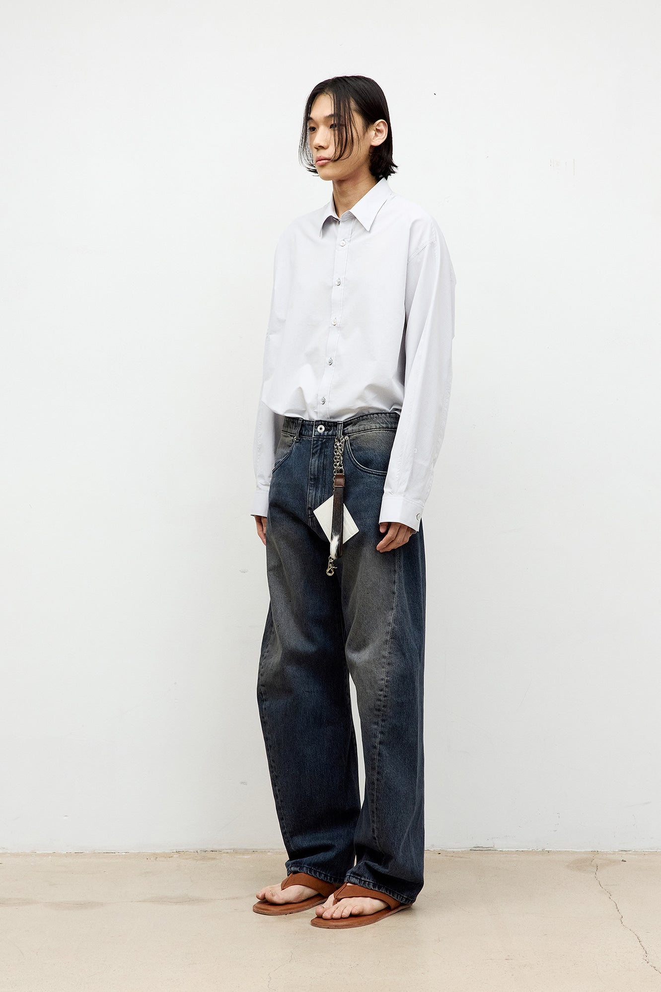 Coor - Pale Stripe Shirt (Light Gray) product image 3 | TRAB K-Fashion Australia