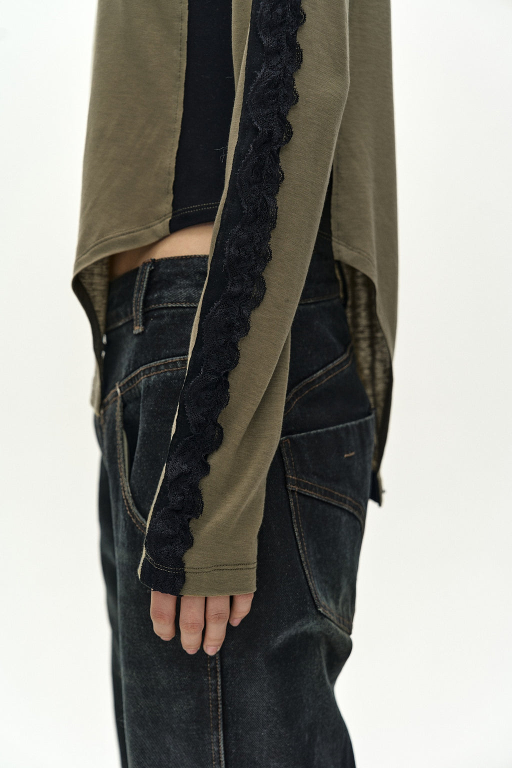 Andersson Bell - Strap Detail Long Sleeve Bodysuit (khaki) (Khaki) product image 7 | TRAB K-Fashion Australia