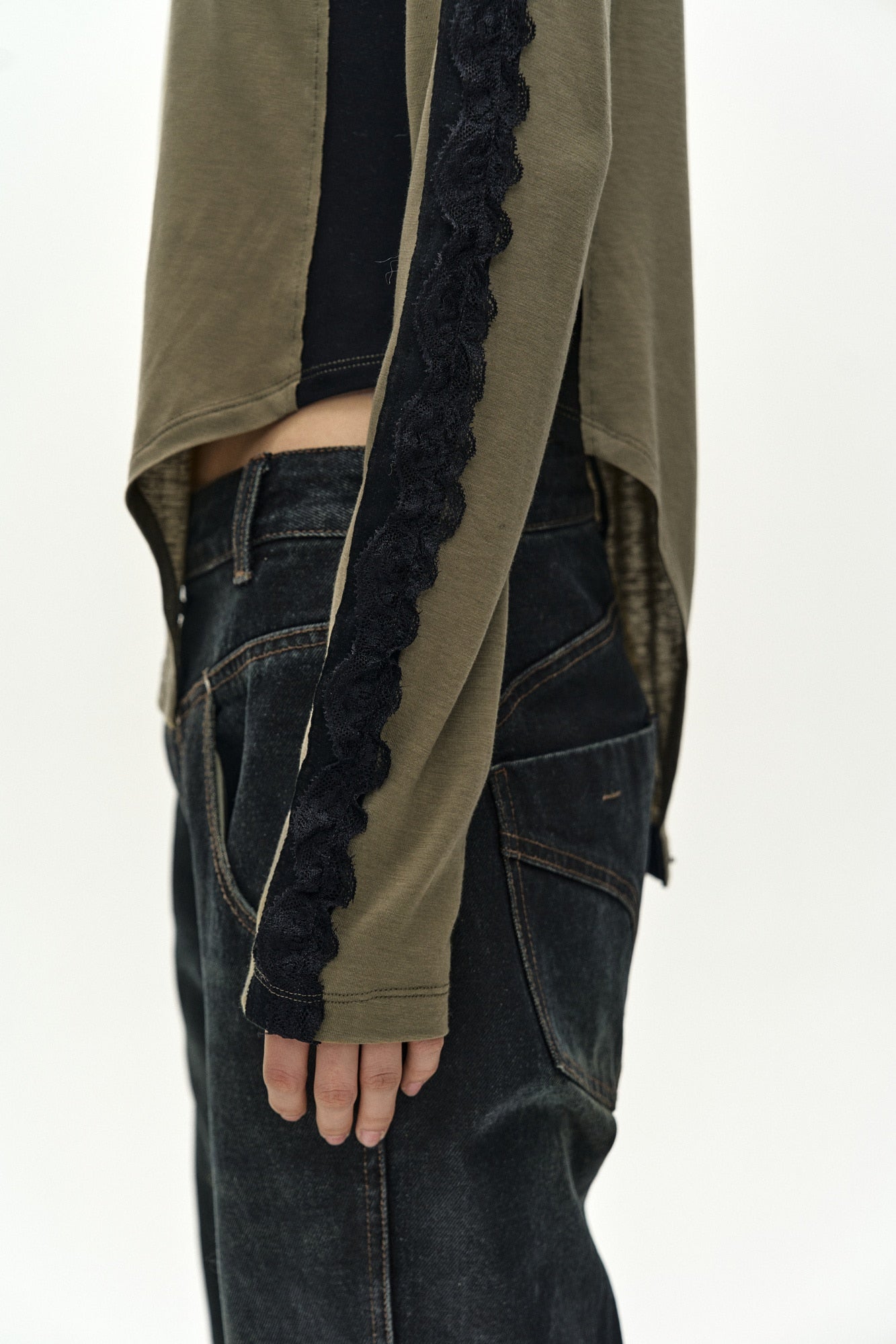 Andersson Bell - Strap Detail Long Sleeve Bodysuit (khaki) (Khaki) product image 7 | TRAB K-Fashion Australia