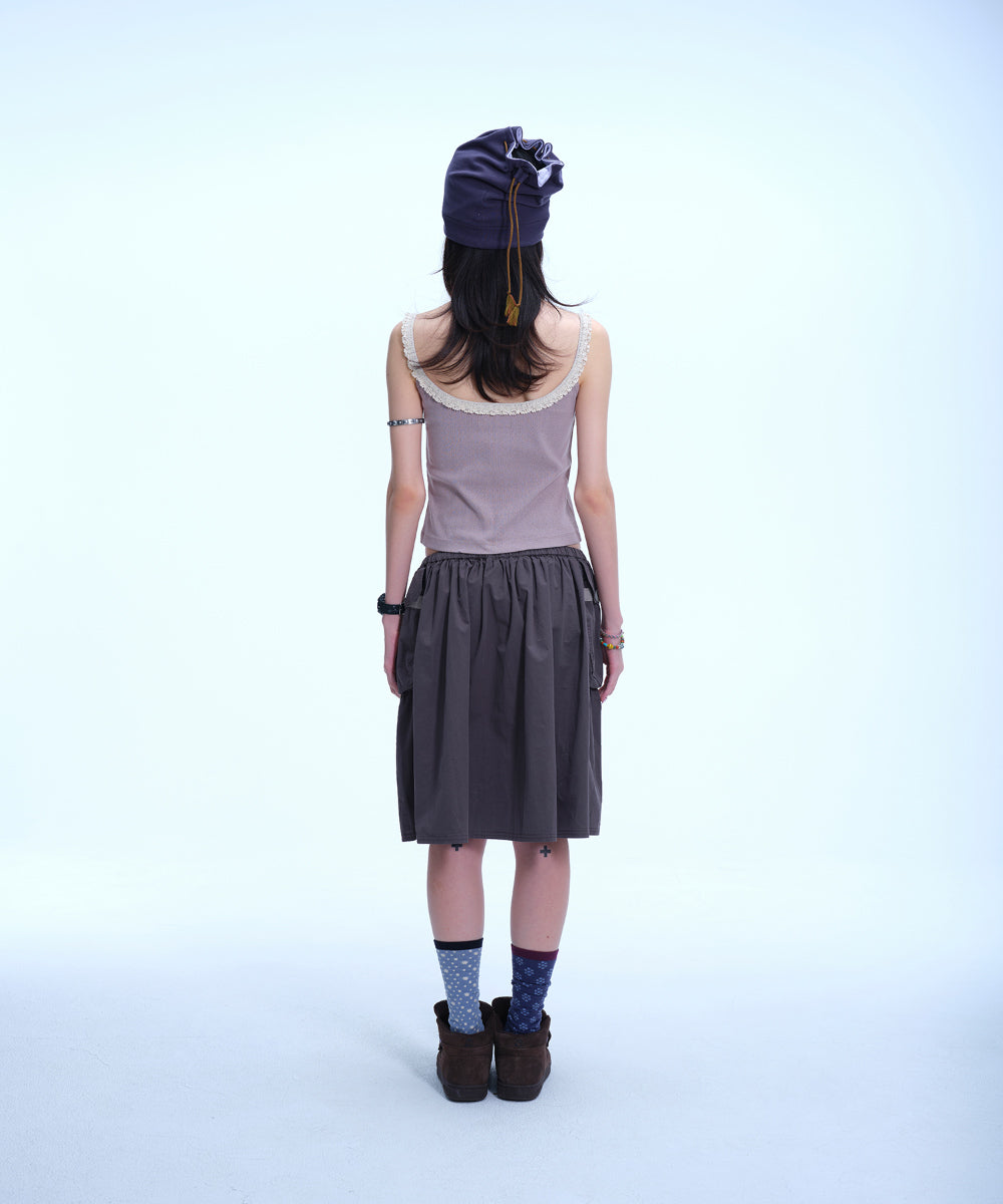Coyseio - Big Pocket Shirring Skirt (Charcoal) product image 10 | TRAB K-Fashion Australia