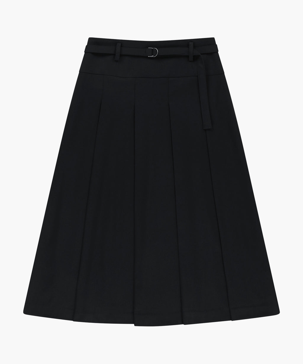 Marithe & Francois Girbaud - Belted Pleats Midi Skirt (Black) product image 6 | TRAB K-Fashion Australia