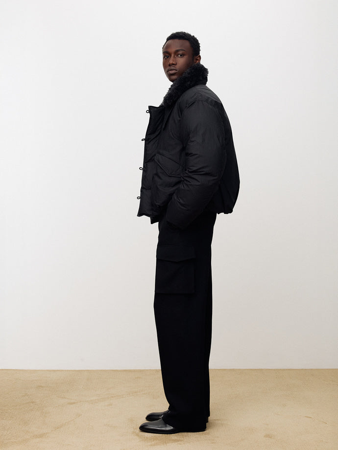 Tonywack - Shearling Collar Puffer Blouson (Black) product image 2 | TRAB K-Fashion Australia