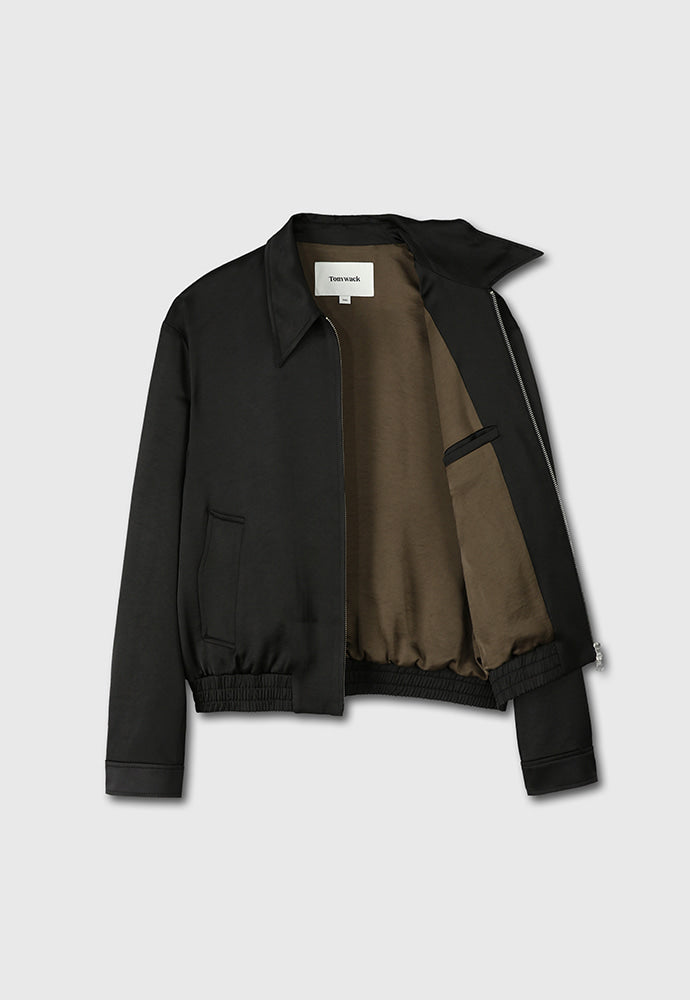Tonywack - Super Fine Rayon Satin Zip Blouson (Black) product image 8 | TRAB K-Fashion Australia