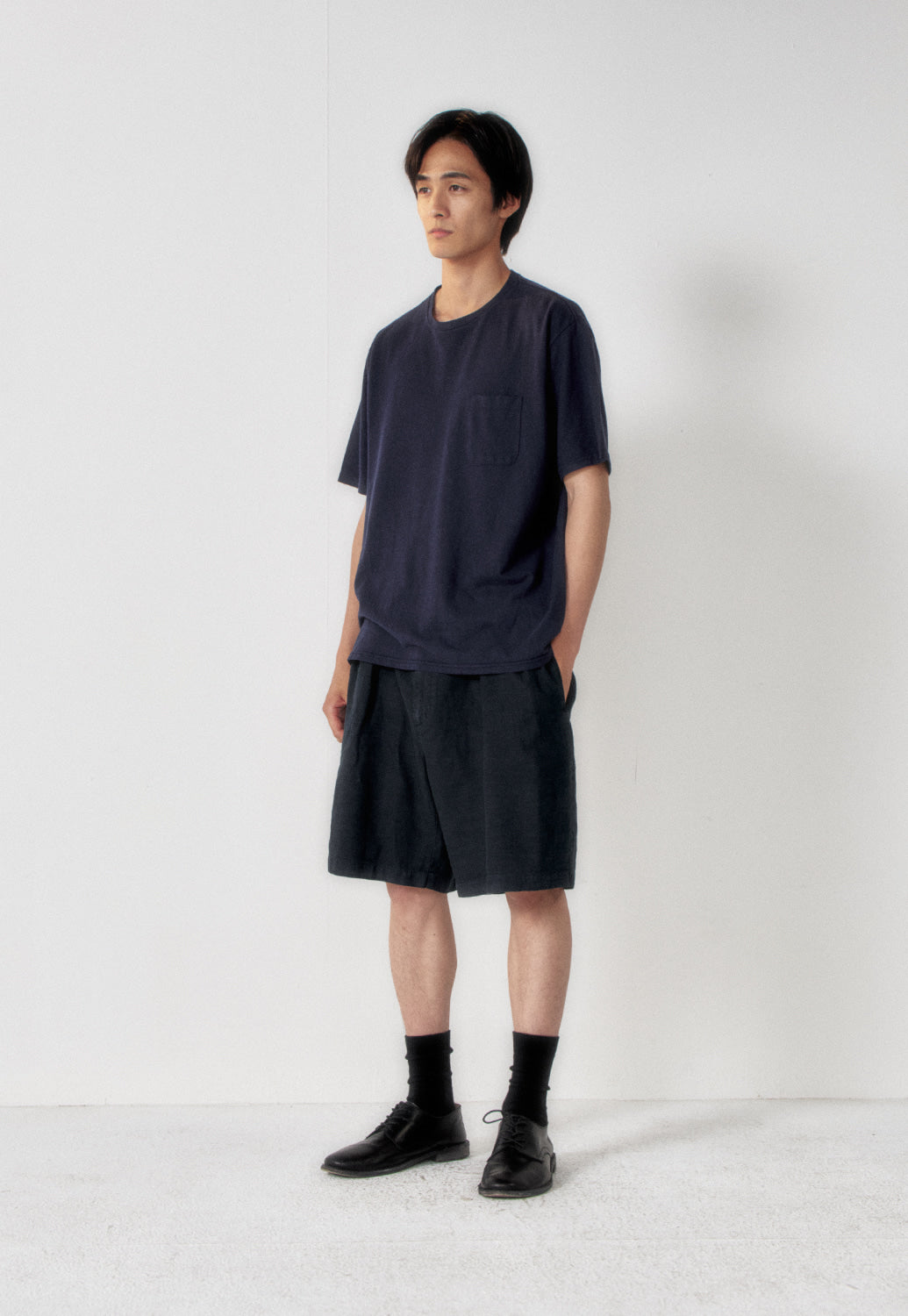Art if acts - Washed Linen Two Tuck Shorts (Navy) product image 2 | TRAB K-Fashion Australia