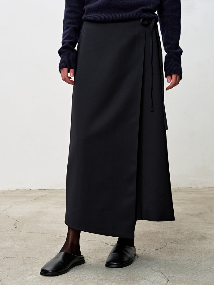 Tonywack - Wool Wrap Midi-Skirt (Dark Navy) product image 3 | TRAB K-Fashion Australia