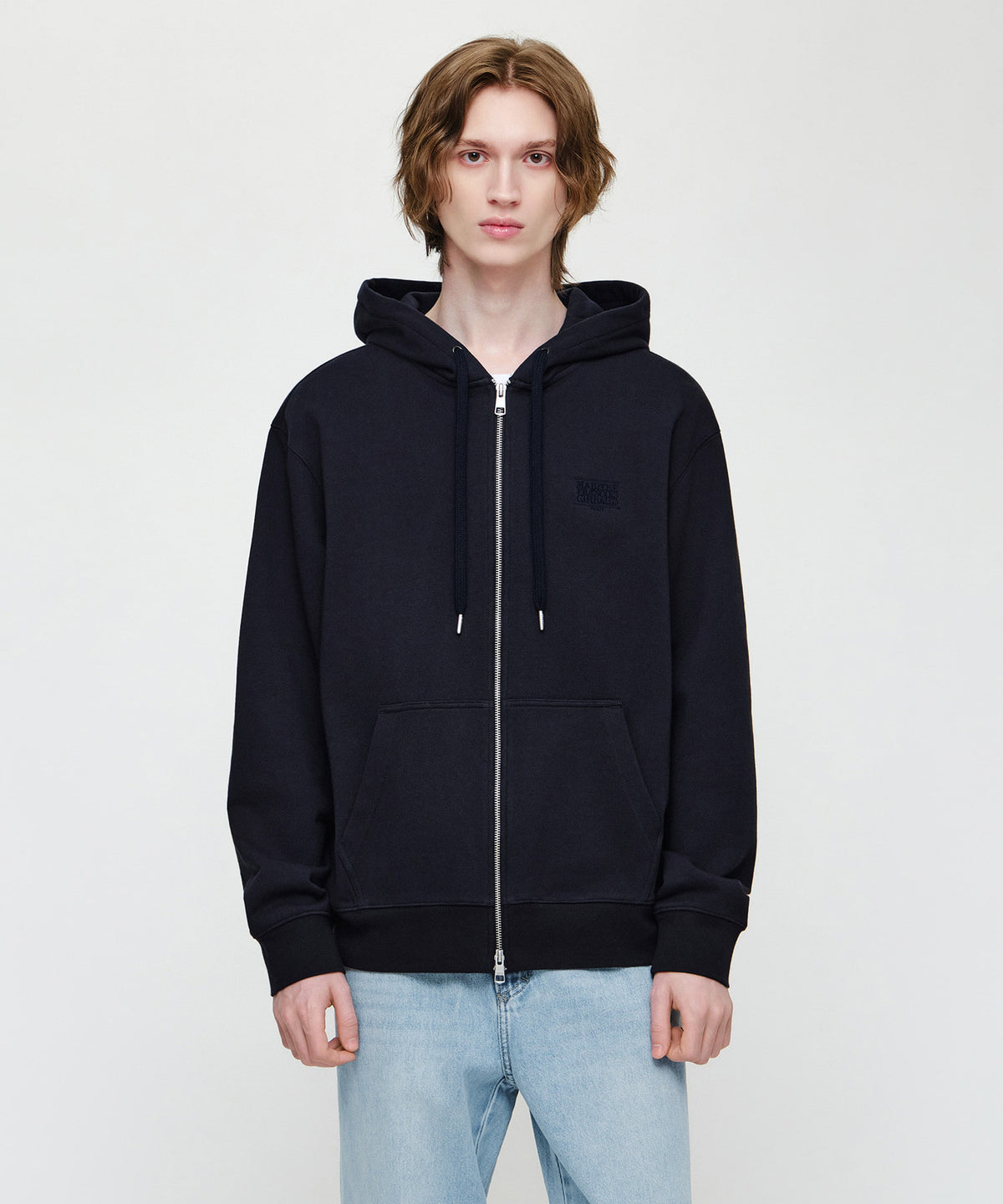 Marithe & Francois Girbaud - Back Classic Logo Hoodie Zipup (Navy) product image 1 | TRAB K-Fashion Australia
