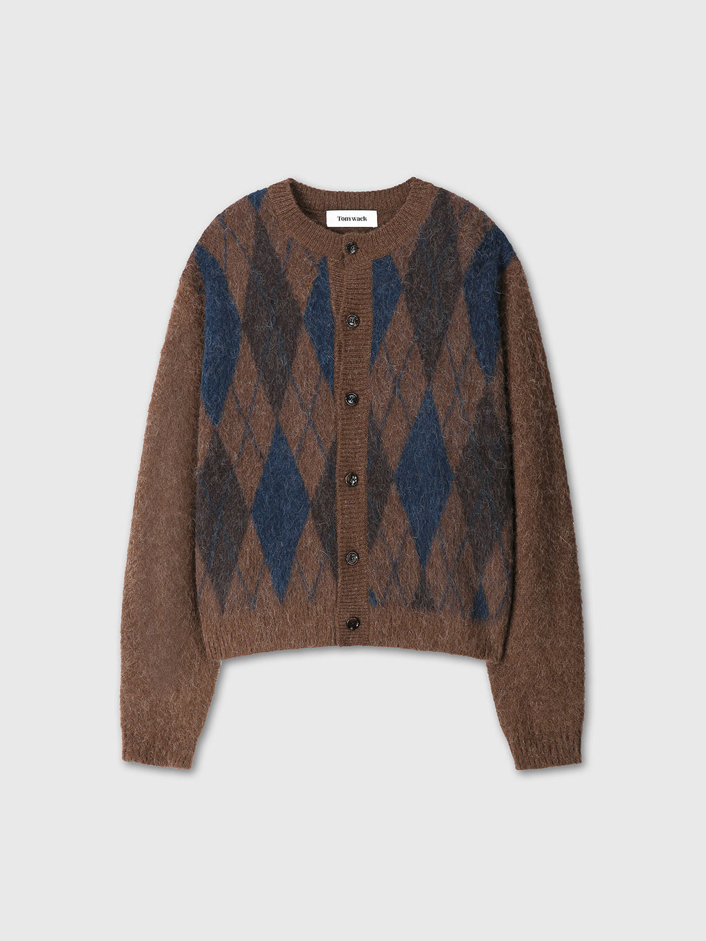 Tonywack - Brushed Argyle Cardigan (Mocha Brown) product image 9 | TRAB K-Fashion Australia