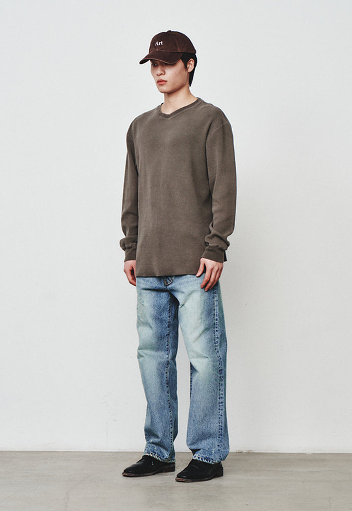 Art if acts - Garment Dyed Waffle Sleeve (Mud Brown) product image 2 | TRAB K-Fashion Australia
