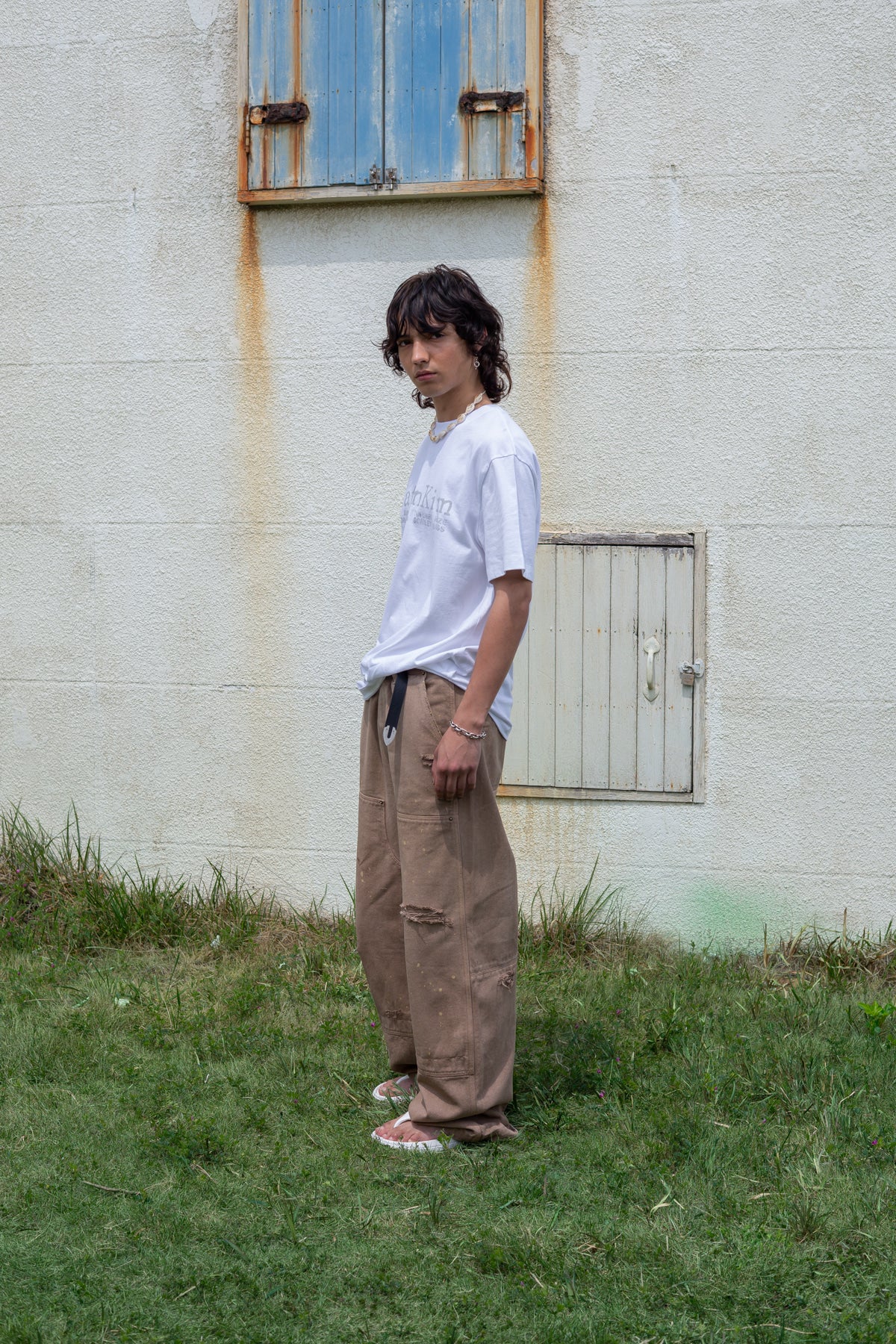 Matin Kim - Sweat Printing Logo Top (White) product image 7 | TRAB K-Fashion Australia