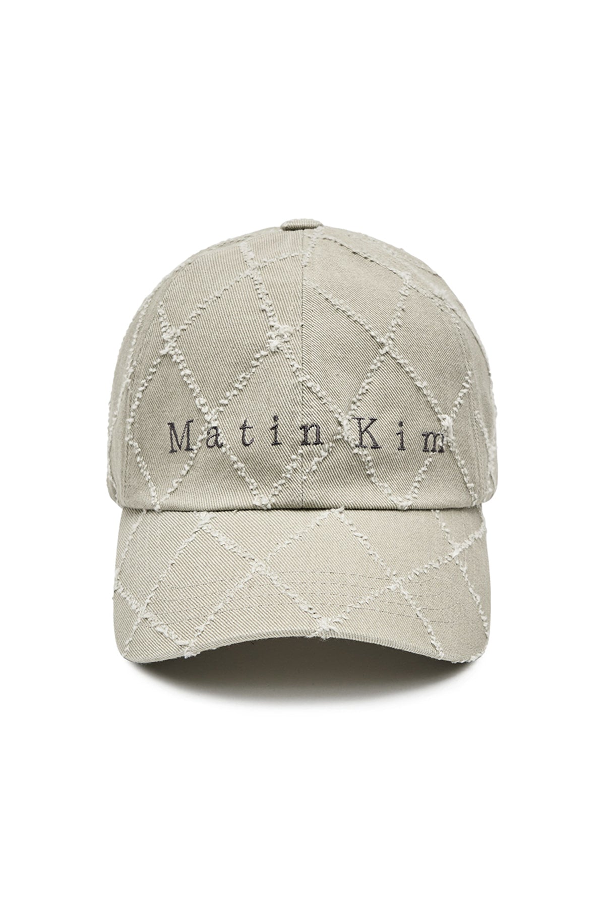 Matin Kim - Matin Typo Quilted Ball Cap (Light Khaki) product image 1 | TRAB K-Fashion Australia
