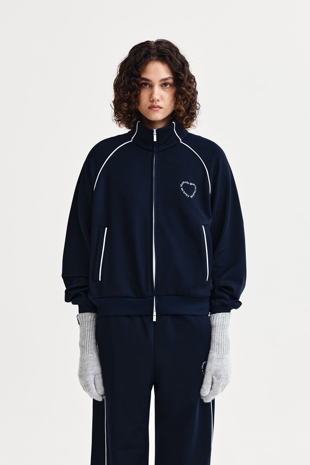 Matin Kim - Heart Logo Track Jumper (Navy) product image 1 | TRAB K-Fashion Australia