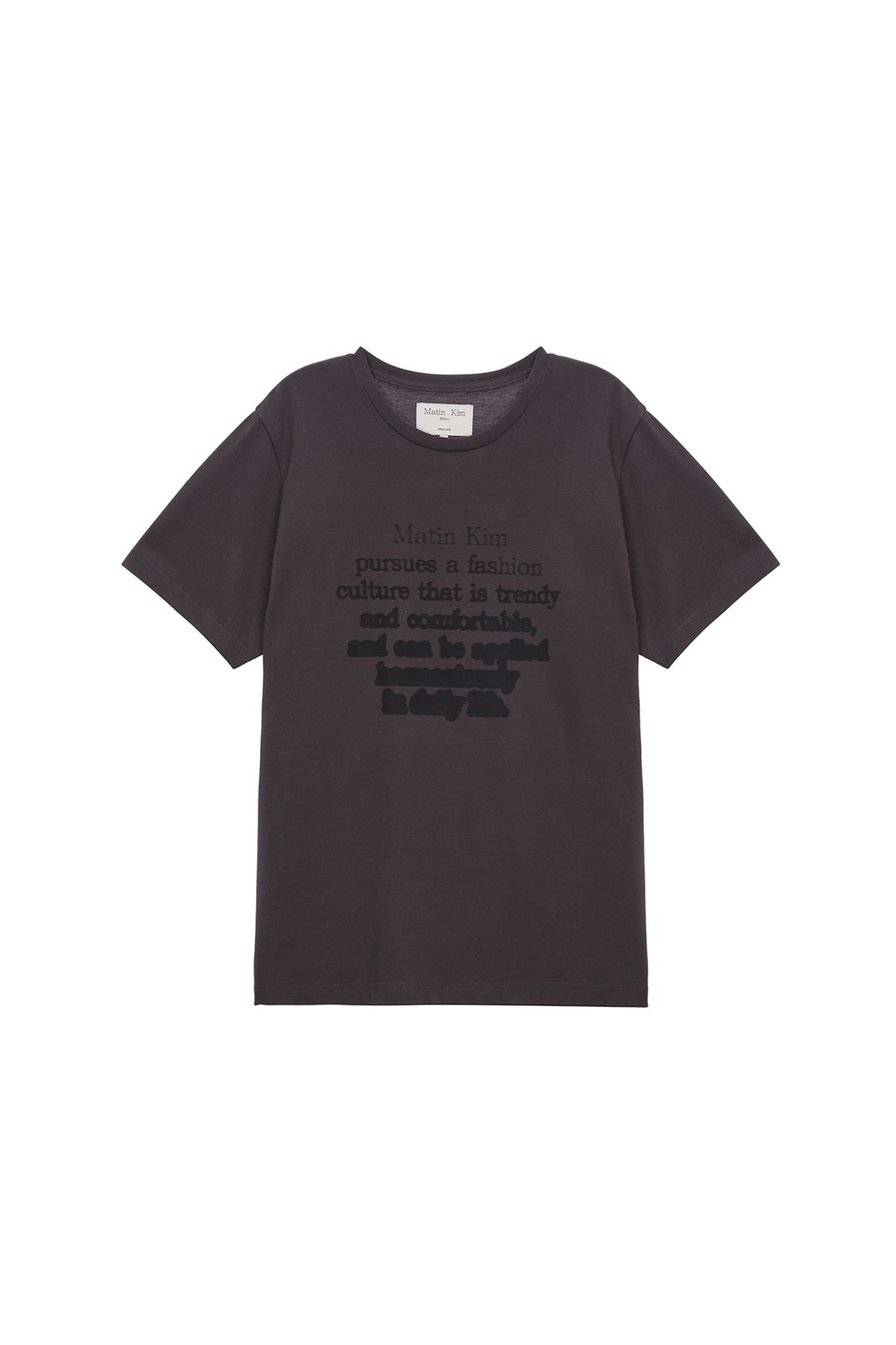 Matin Kim - Ink Lettering Top (Charcoal) product image 1 | TRAB K-Fashion Australia