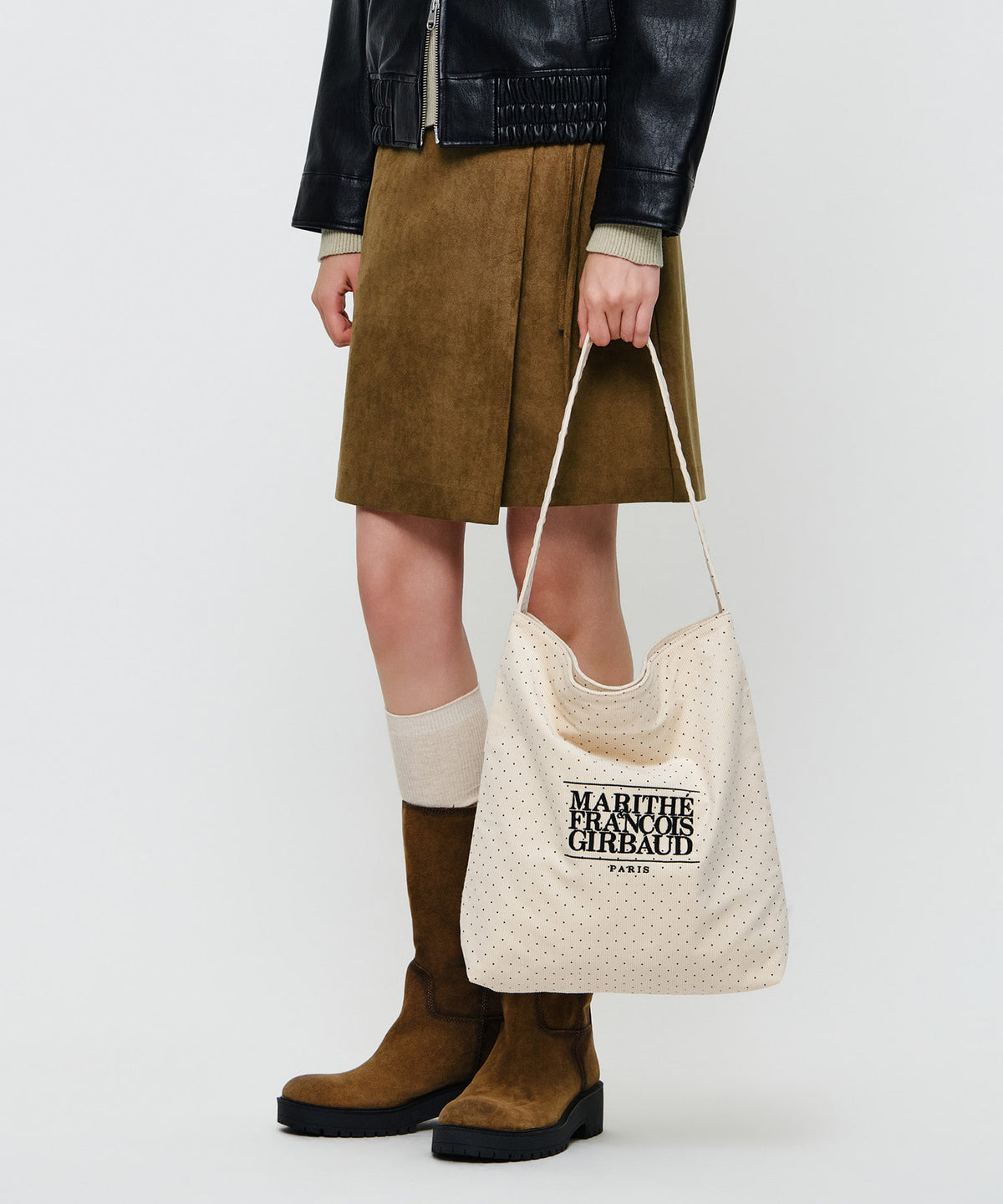 Marithe & Francois Girbaud - Classic Logo Corduroy Bag (Ivory) product image 6 | TRAB K-Fashion Australia