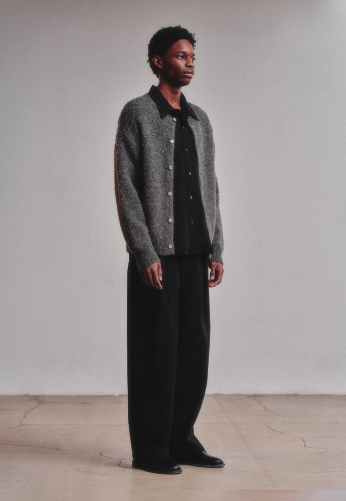 Art if acts - Alpaca Round Neck Cardigan (Charcoal) product image 4 | TRAB K-Fashion Australia