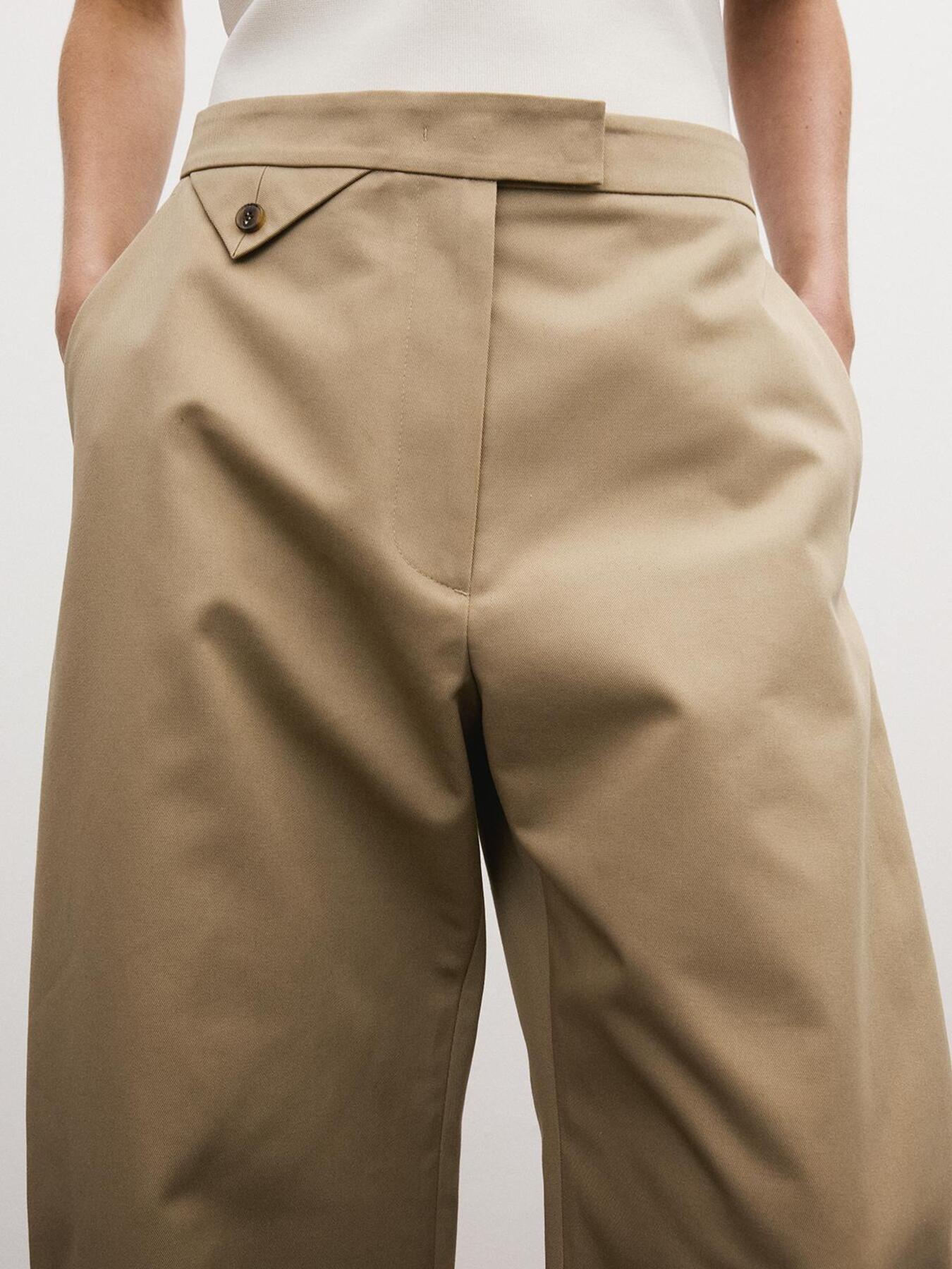 Recto - High-Rise Curved Legs Pants (Khaki Beige) product image 5 | TRAB K-Fashion Australia