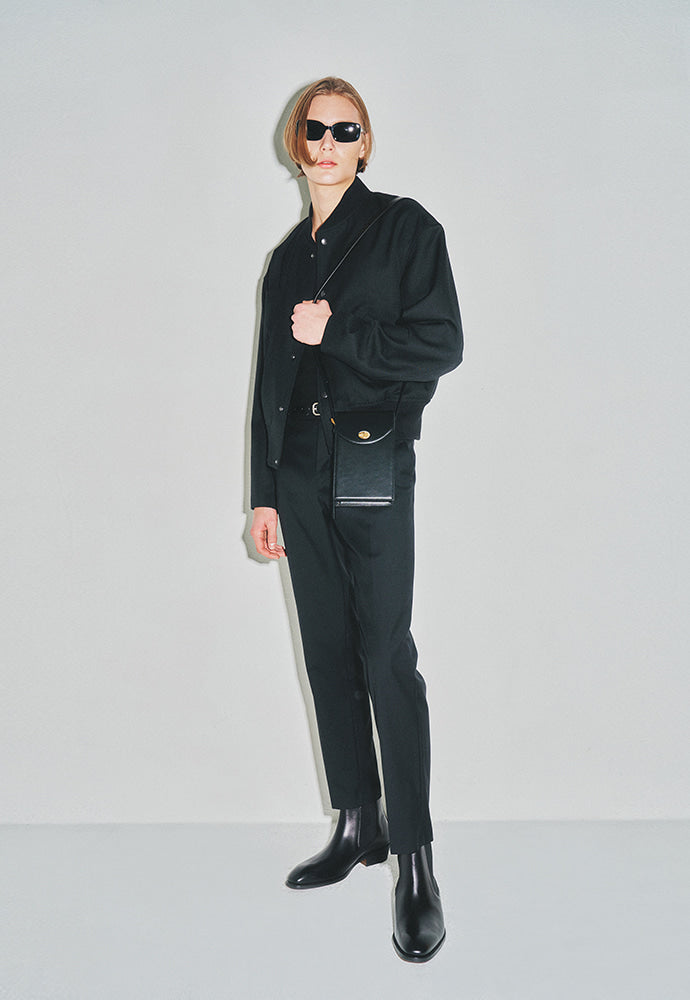 Tonywack - Hard Twist Wool Cropped Bomber Jacket (Dark Charcoal) product image 5 | TRAB K-Fashion Australia