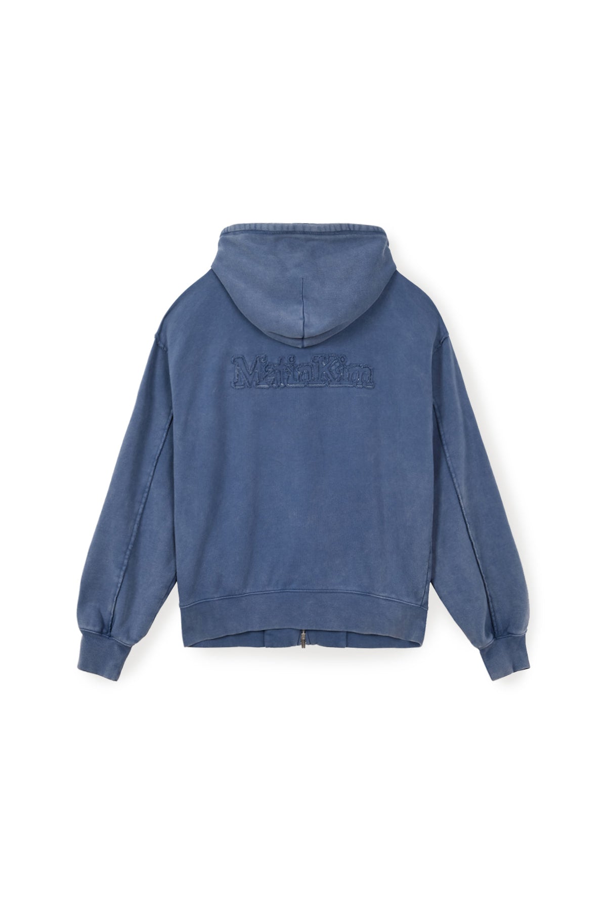 Matin Kim - Back Logo Washed Hoody Zip Up (Blue) product image 2 | TRAB K-Fashion Australia