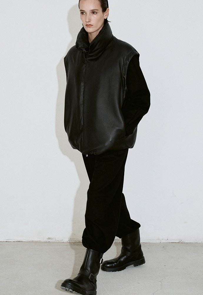 Tonywack - Leather Down Puffer Jacket (Black) product image 7 | TRAB K-Fashion Australia