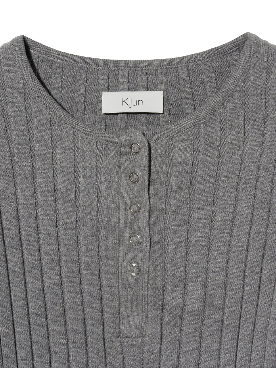 Kijun - Henry Neck Knit Top (Melange Grey) product image 7 | TRAB K-Fashion Australia