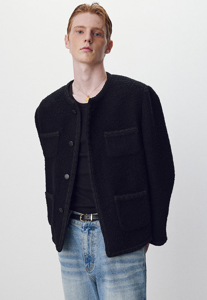 Tonywack - Wool Blend Bouclé Tweed Jacket (Black) product image 4 | TRAB K-Fashion Australia