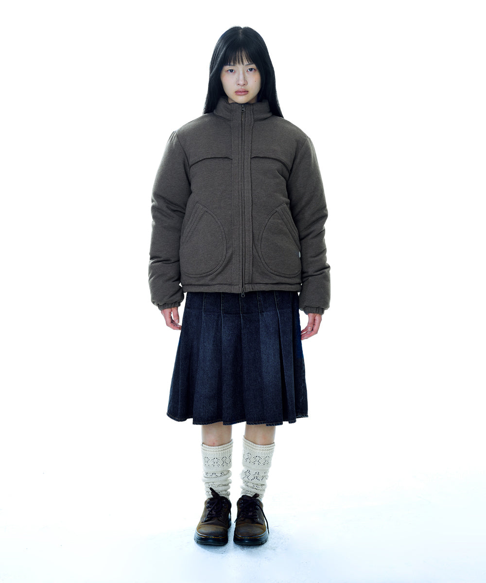 Coyseio - Cozy Sweat Down Jacket (Melange Brown) product image 10 | TRAB K-Fashion Australia